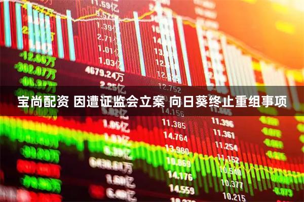 宝尚配资 因遭证监会立案 向日葵终止重组事项